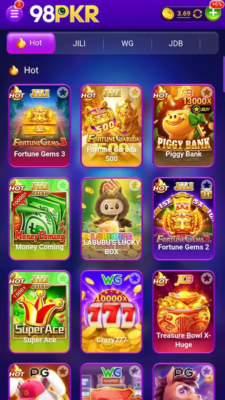 98pkr Vip all mini games