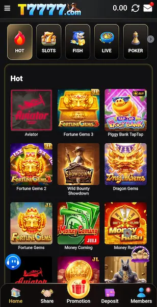 T7777 game all mini games and slots