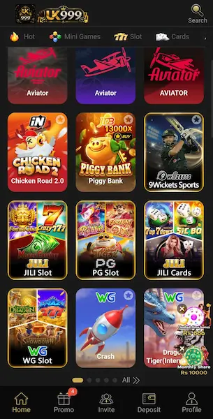 UK999 all mini games and slots