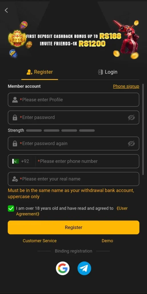 188PKR game register now