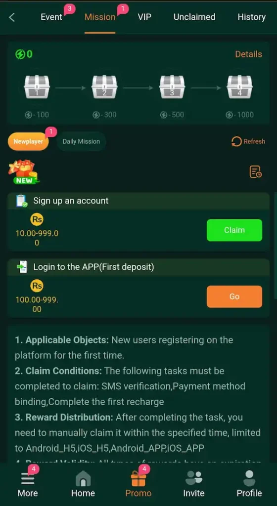 BETQQ game missions