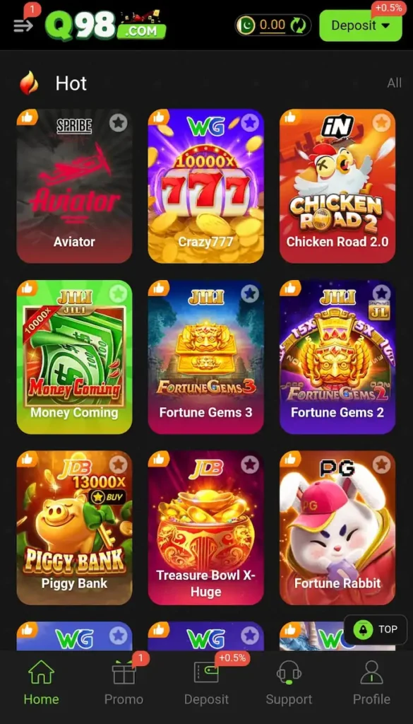 Q98 game platform all mini games