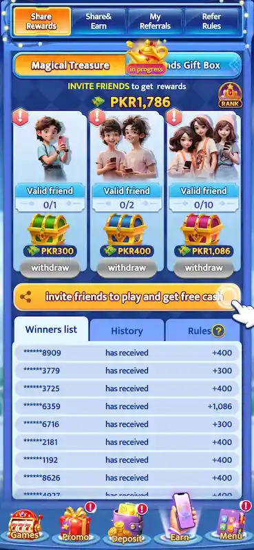 VICTORY game invite friends to get free cash