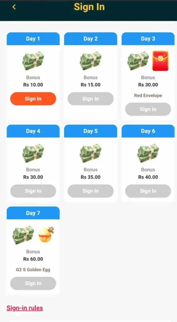 WINPAISA game sign in rewards